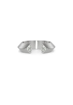 Slice large silver triangle ring