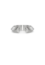 Slice large silver triangle ring